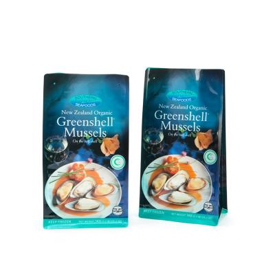 China Flat Bottom Ziplock Fresh Frozen Seafood Various Food Cold Packing Freezer Bag for sale