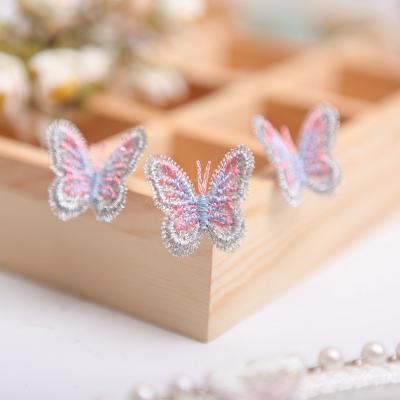 China Stereoscopic Polyester Butterfly Patches Lace Up Cloth Embroidery Headwear Clothing Sewing Supplies DIY Decorate Accessories for sale