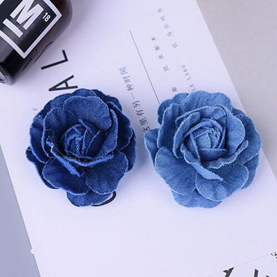 China 3D Korea DIY Denim Fabric Flowers Hair Accessories Clothes Hats Dress Decoration DIY Flower Openers Supplie for sale