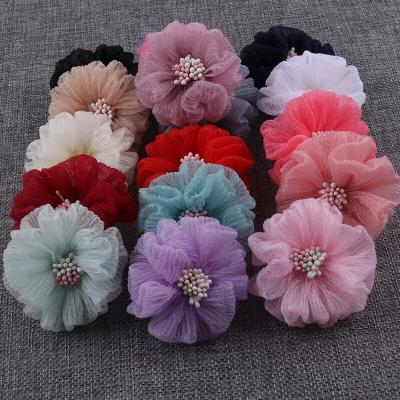 China new 5.5CM 3D Chiffon Artificial Flower DIY Handmade Fabric Flowers For Wedding Party Craft DIY Home Decoration for sale