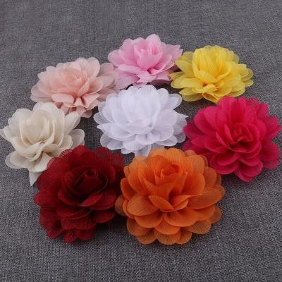 China 3D 10CM New Fabric Artificial Flowers For Decoration Invitation Chiffon Flowers For Wedding Cloth Shoes for sale