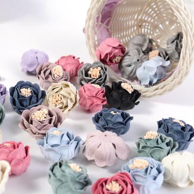 China 3D 3cm Head Wedding Party Silk Artificial Flower Decor DIY Rose Flower Garland Scrapbook Gift Box Home Craft Flower for sale