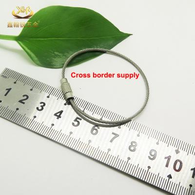 China Custom Made Stainless Steel Wire Xinhanrui Cable Screw Braking Wire Stainless Steel Cable Key Chain Key Ring for sale