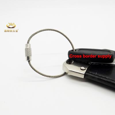 China Stainless Steel Wire Xinhanrui Aircraft Cable Key Ring Stainless Steel Wire Rope Key Chain for sale