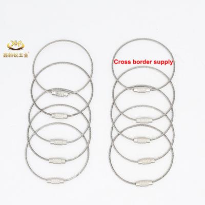 China Stainless Steel Wire Xinhanrui Stainless Steel Wire Rope Keychains Luggage Drop Cable (tag) Coated Keychain for sale