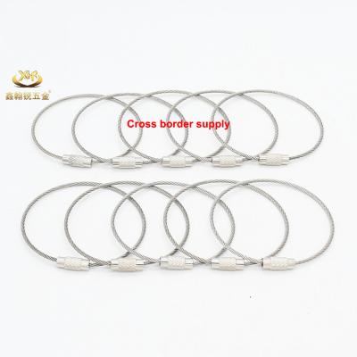 China Stainless Steel Wire Xinhanrui Cable Key Ring Parts Stainless Steel Wire Rope Cable Key Chain for sale