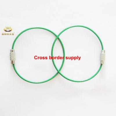 China Stainless Steel Wire Xinhanrui Factory Green Color Stainless Steel Wire Rope Main Anchor Chain Keychain for sale