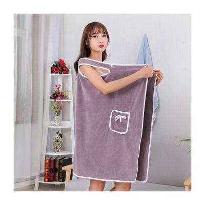 China Coral Velvet Microfiber Bath Skirt Sustainable Towel Women Bath Robe Luxury Towel Spa Wraps for sale