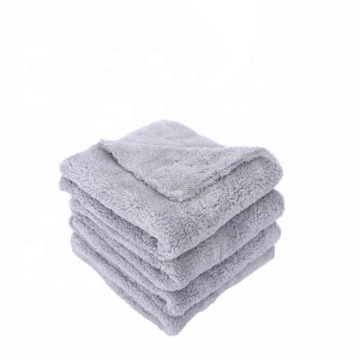 China Edgeless Detailing Auto Cleaning Towel Double Side High Absorbent Towel 40x40cm Coral Velvet Microfiber Car Drying Car Wash for sale