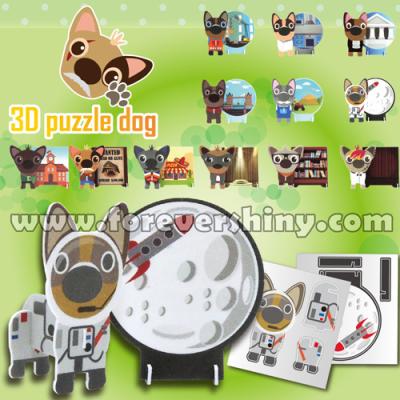 China DIY TOY Custom Logo OEM ODM Gashapon Egg Paper Craft Cute Dog 3D Plastic Animal Puzzle With Capsule for sale