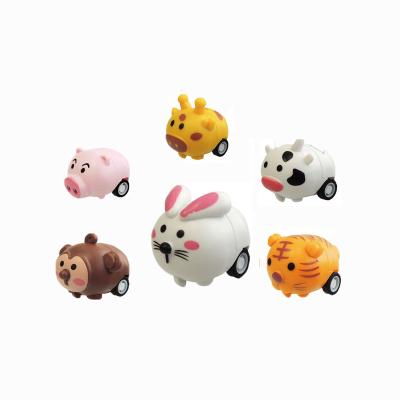 China High Quality ABS Cute Cartoon Cars Small Animal Pull Back Car For Kids for sale