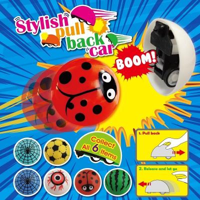 China High quality cute pp plastic small kids pull back cartoon cars anime symbol model with 6 styles mix for sale