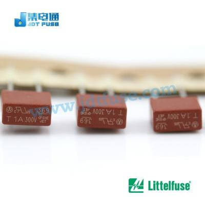 China LOW VOLTAGE Littelfuse 36911000000 369 T1A 300V Micro Fuse Time Lapse Lead Radial Square Fuse for sale