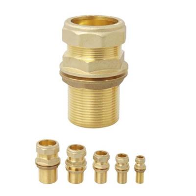 China Threaded Factory Supply Pipe Fitting Connector Copper Tubing Materials Brass Pipe Fitting for sale