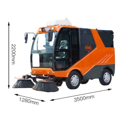 China Hot Efficient Power Floor Vacuum Floor Hotels Hotels Cleaning Garbage Truck Street Efficient Outdoor Rotary Road Sweepers For Street for sale