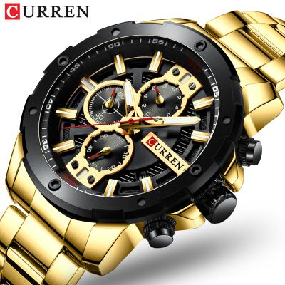 China CURREN 8336 Automatic Date Men Fashion Quartz Business Advance Six Needle Dials Watch Stainless Steel Chronograph Date Wristwatch for sale