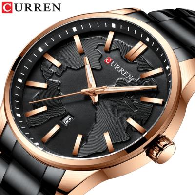 China Date CURREN 8366 Business Quartz Automatic Male Wrist Watch Stainless Steel Brands Cheap Mens Watches For Sale for sale