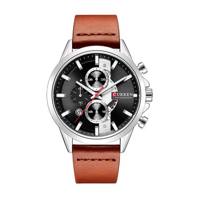 China Auto Date Curren 8325 Mens Quartz Watches Leather Top Brand Luxury Chronograph Sports Clock 2019 Top Selling for sale