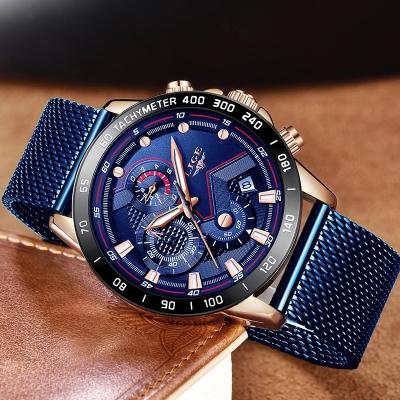 China Lige 9929 Automatic Mens Date Stainless Steel Watches Quartz Movement Brand Lige Waterproof Luxury Watch Chronograph for sale