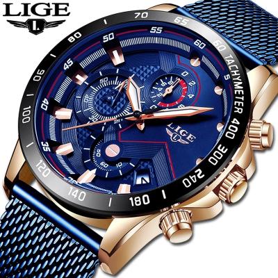 China Lige 9929 Automatic Mens Date Stainless Steel Watches Quartz Movement Brand Lige Waterproof Luxury Watch Chronograph for sale