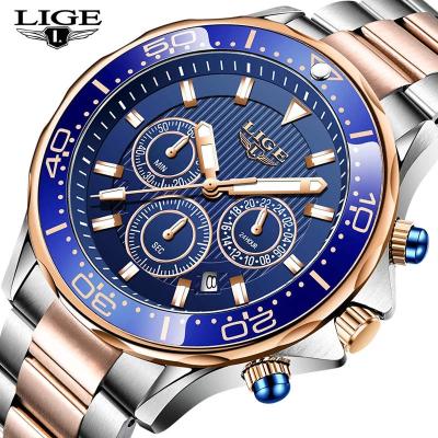 China 2021 Automatic Date Lige 8926 Quartz Watch Stianless Male High Quality Steel Waterproof Luxury Mens Lige Watches for sale