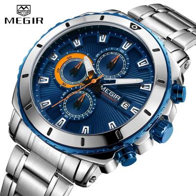 China Japan Quartz Men Automatic Movement Watch 2021 MEGIR 2075 Automatic Date Business Relojes De Mano Para Hombre for sale