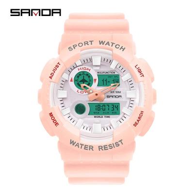 China 2021 Newest Alarm Sanda 3016 Chronograph Sport Watches LED Analog-Digital Waterproof Alarm Watch For Men for sale