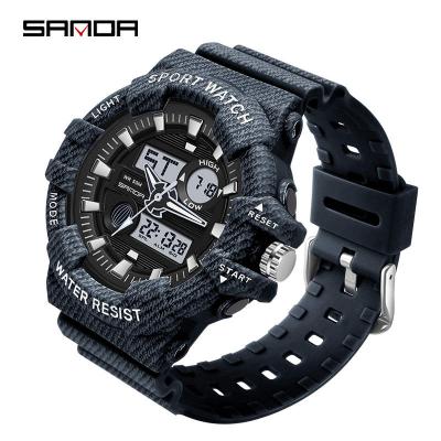 China 2021 New Sanda 3038 Electronic Functions Alarm Girls Analog Watches LED Luminous Military Watch Man for sale