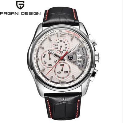 China 2021 Pagani date design 3306 men's chronograph quartz movement automatic leather business casual watches waterproof wristwatch for sale