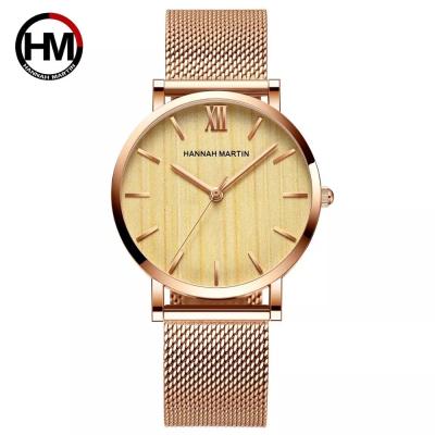 China 2021 Hannah Martin MV36 Water Resistant Mesh Belt Luxury Watches Female Quartz Synchronize Ladies Watch Classic for sale