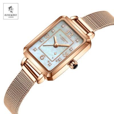 China Hannah Martin 2021 4014 Waterproof Luxury Women's Square Watches Diamond Ladies Quartz Watch Arabic Water Resistant for sale