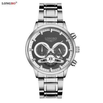 China Original LONGBO 80736 Automatic Date Mens Gold Watch Stainless Steel Strap Fashion Quartz Date Watched Men Wrist Watch for sale