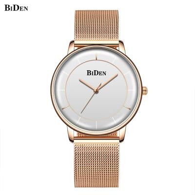 China Custom Cheap Price Japan Quartz Movement PC21 Water Resistant BIDEN 0208 Quartz Watches Stainless Steel Mesh Band Men Watch for sale