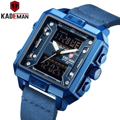 China 2021 KADEMAN K6153 Custom Fashion Leather Luminous Calendar Man Waterproof Led Digital Sports Watches Boy for sale