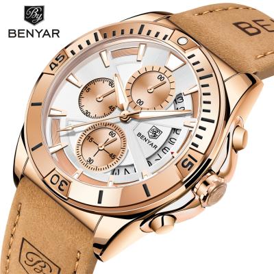 China New Model BENYAR 5180 Water Resistant Quartz Watch For Men Fashion Chronograph Watch Top Luxury Brand Men Wristwatches for sale