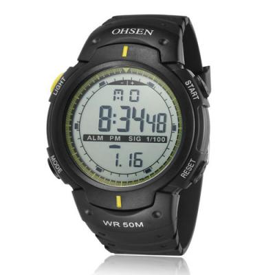 China 2021 OHSEN 1613 Alarm Strap LCD Digital Watches Mens 50M Swimming Sport Male Rubber Wristwatch for sale