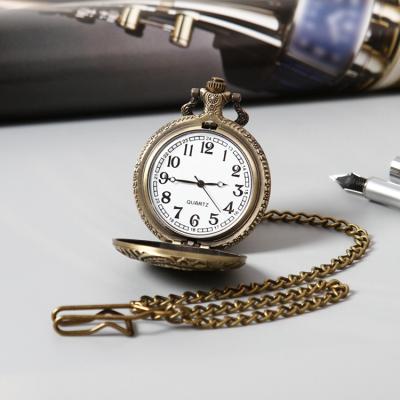 China Antique Unique Vintage Mens Bronze Watch GOHUOS Train Pocket Watch Quartz Movement for sale