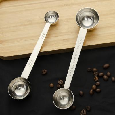 China Long Handle Spoon 30ml Stainless Steel Viable Silver Coffee Scoop Supplier Kitchen Doser for sale