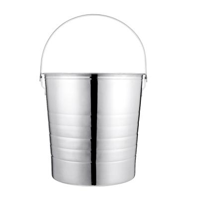 China Sustainable Big Capacity Silver Beer Fridge Metal Stainless Steel Ice Bucket Cooler Champagne Barware for sale