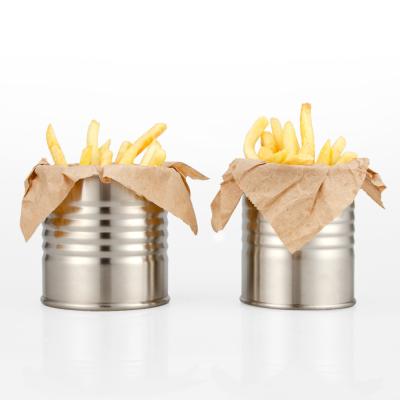 China Sustainable Ice Food Bucket Snack Potato Chips Barrel Container Stainless Steel French Fries Basket for sale