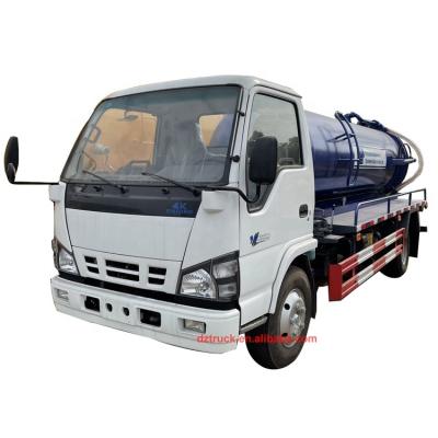 China Good Quality 5000liters Isuzu Vacuum Sewage Sucker Cleaner Truck 100P 600P 5000liters Mud Transport High Pressure Dredging Dredging Truck for sale