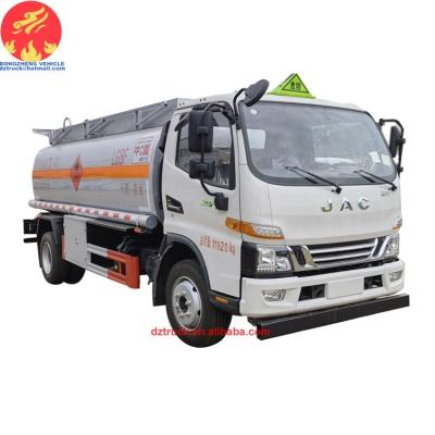 China Customer request JAC Euro V 4X2 11000L stainless steel fuel transport truck carbon steel oil tanker truck for sale