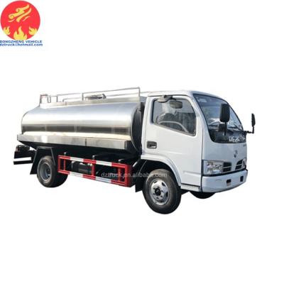 China Food Grade 304-2B 5000liters 6000liters Dongfeng 4X2 Stainless Steel Tank Milk Tanker Truck Fresh Milk Transport Tank Truck for sale