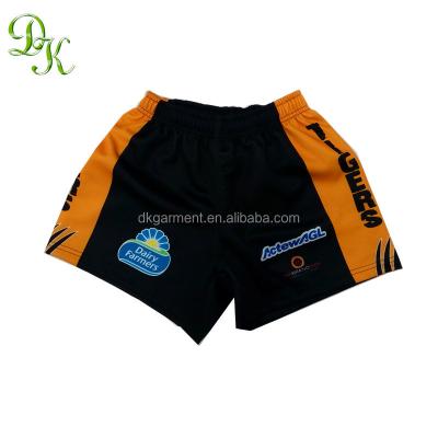 China Antibacterial Wholesale Custom Design Rugby League Shorts With 260gsm Double Knitted Fabric for sale