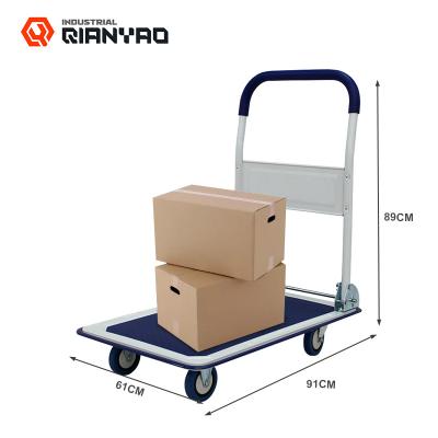 China Tools 2022 Hot Sale Factory 300kgs Platform Hand Pull Push Trolley Trolley for sale