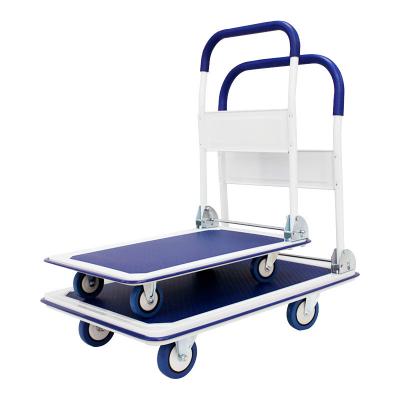 China Tools Workshop Transport Cargo Platform Cart Home Supermarket Foldable 4 Wheel Trolley for sale