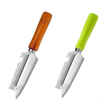 China Amazon Hot Selling Minimalist Sugar Cane Peeler Knife Pineapple Peeling Knife Set Fruit Peeling Knife With Non-slip Wooden Handle for sale