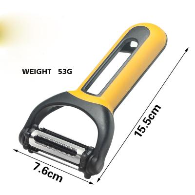 China Minimalist Amazon Plastic Turning 4 in 1 Julienne Vegetable Fruit Peeler Potato Peeler with Bottle Opener for sale