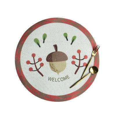 China Custom Viable Commercial Colored PVC Printed Designer Round Vinyl Plastic Cup Dish Dining Table Place Mats for sale