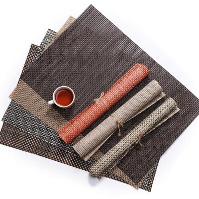 China Place Mat PVC Dining Table Mats Heat Resistant Sustainable Woven Washable Place Mats for sale